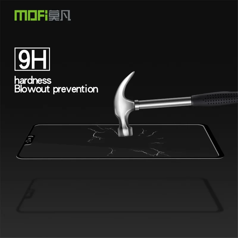 MOFI 9H Anti-burst 2.5D Arc Edge Full Size Tempered Glass Screen Protective Film for OnePlus 6 - Black