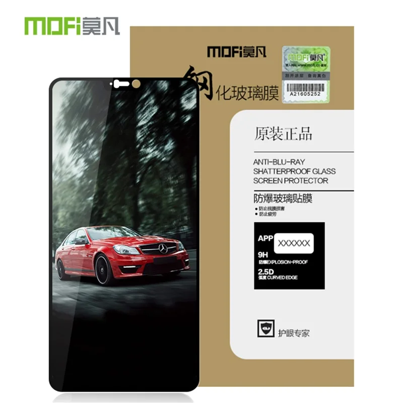 MOFI 9H Anti-burst 2.5D Arc Edge Full Size Tempered Glass Screen Protective Film for OnePlus 6 - Black