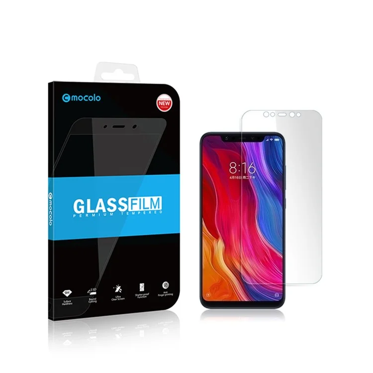 MOCOLO Arc Edge Tempered Glass Screen Protector Film for Xiaomi Mi 8 (6.21-inch) / 8 Explorer Edition