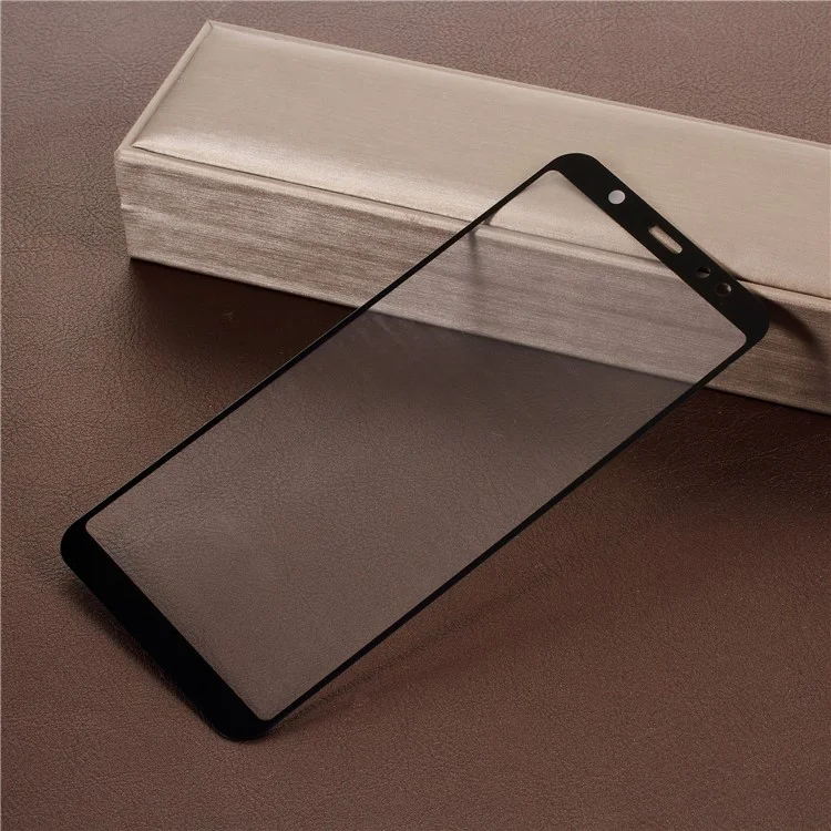 5D Curved Full Coverage Silk Print Tempered Glass Screen Protector for Samsung Galaxy A6+ (2018) - Black