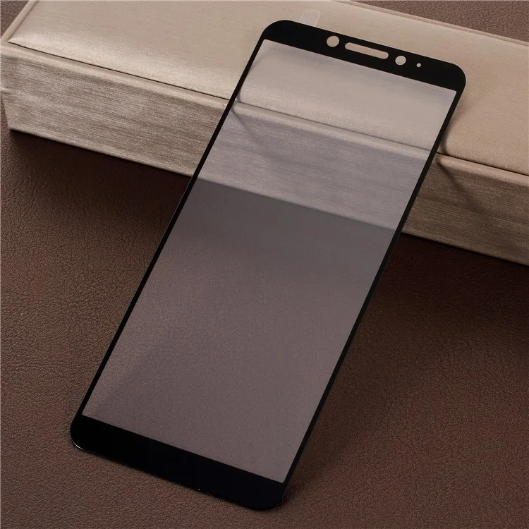For HTC Desire 12 Silk Printing Tempered Glass Full Covering Screen Guard Film - Black