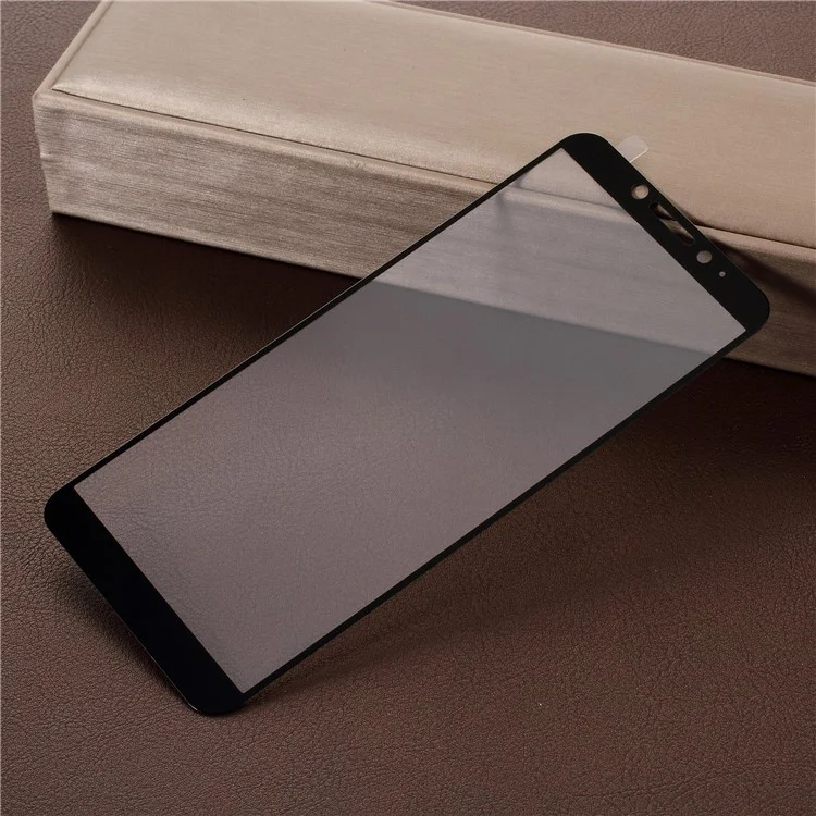 For HTC Desire 12 Silk Printing Tempered Glass Full Covering Screen Guard Film - Black