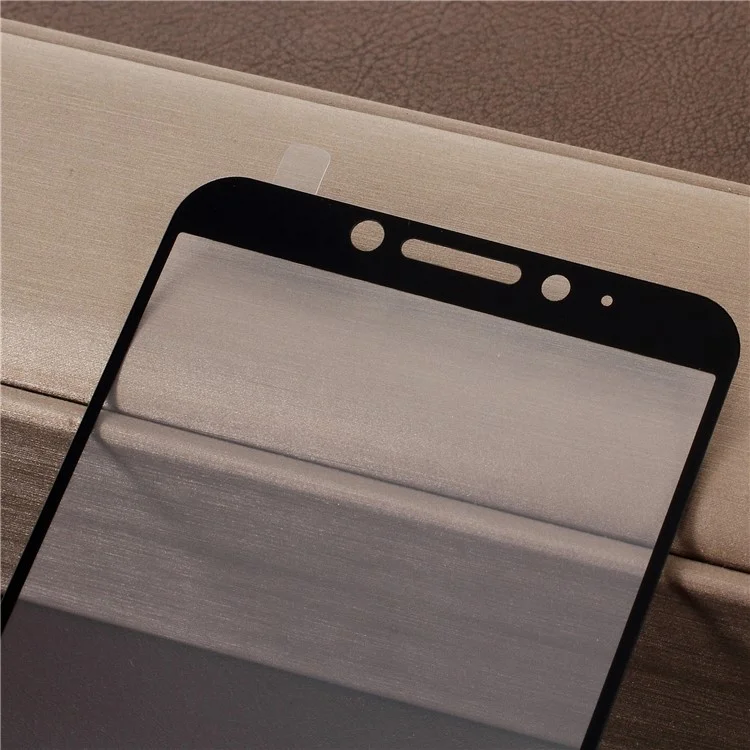 For HTC Desire 12 Silk Printing Tempered Glass Full Covering Screen Guard Film - Black