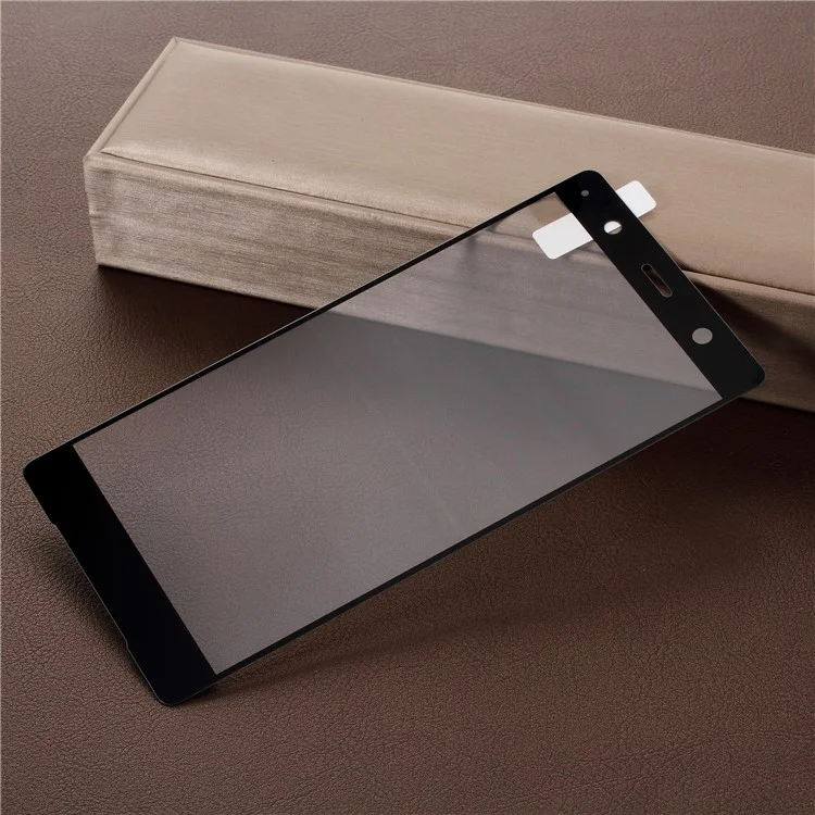 Silk Printing Full Covering Tempered Glass Screen Protector Film for Sony Xperia XZ2 Premium - Black
