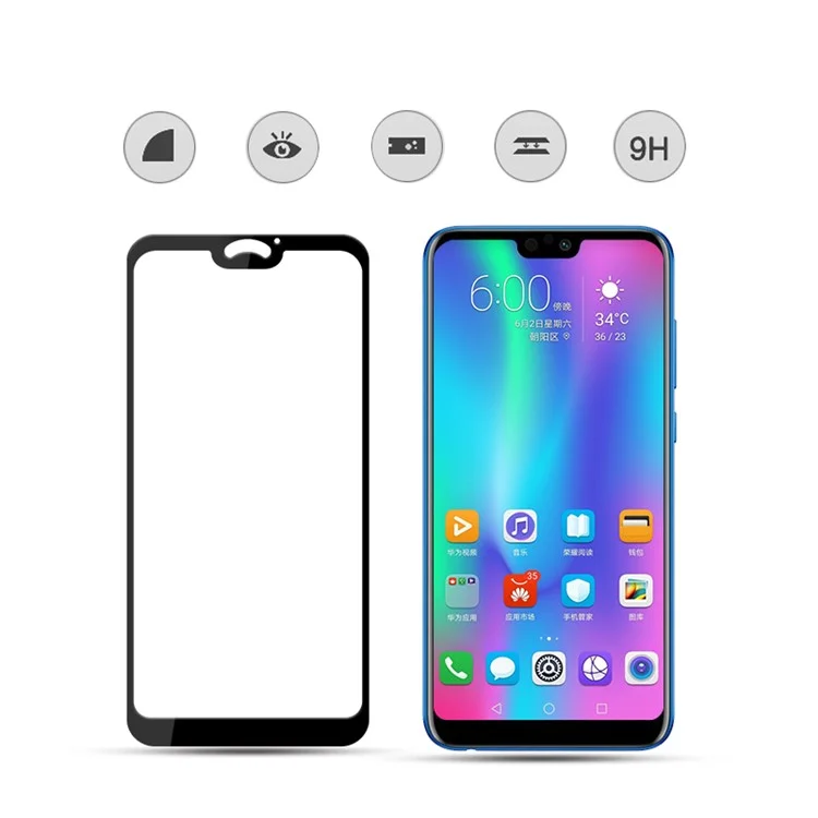 MOCOLO for Huawei Honor 9i (2018) 5.84-inch Silk Print Complete Coverage Tempered Glass Screen Protector - Black