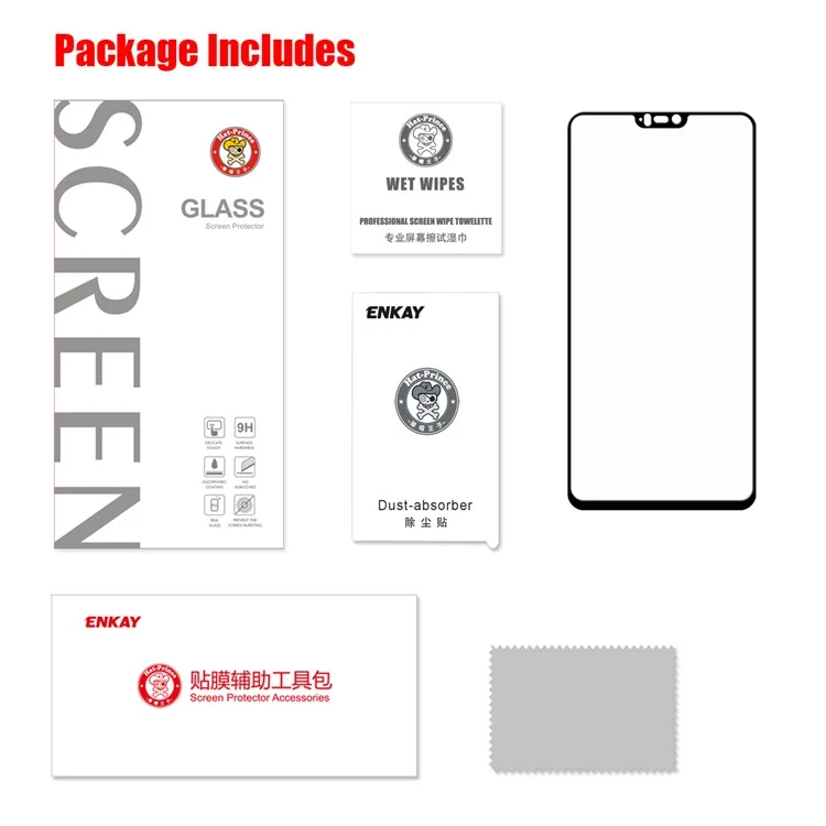 HAT PRINCE 0.26mm 9H 2.5D Arc Edge Tempered Glass Full Size Screen Protector for OnePlus 6