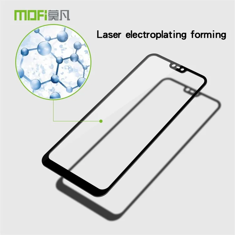 MOFI 9H 2.5D Arc Edge Full Size Tempered Glass Screen Protector pour Nokia 6.1 Plus / Nokia X6 - Noir