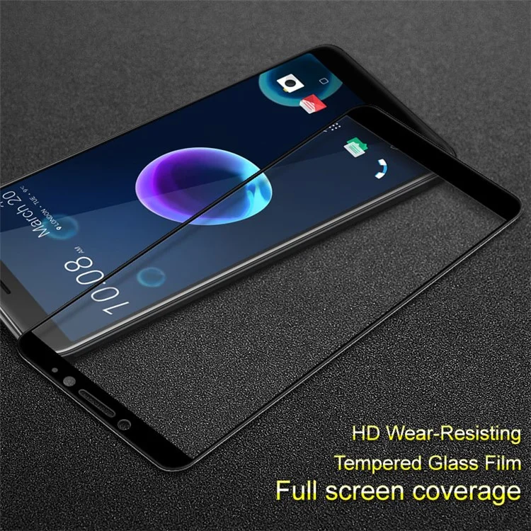 IMAK Full Size Tempered Glass Screen Protector for HTC Desire 12 - Black