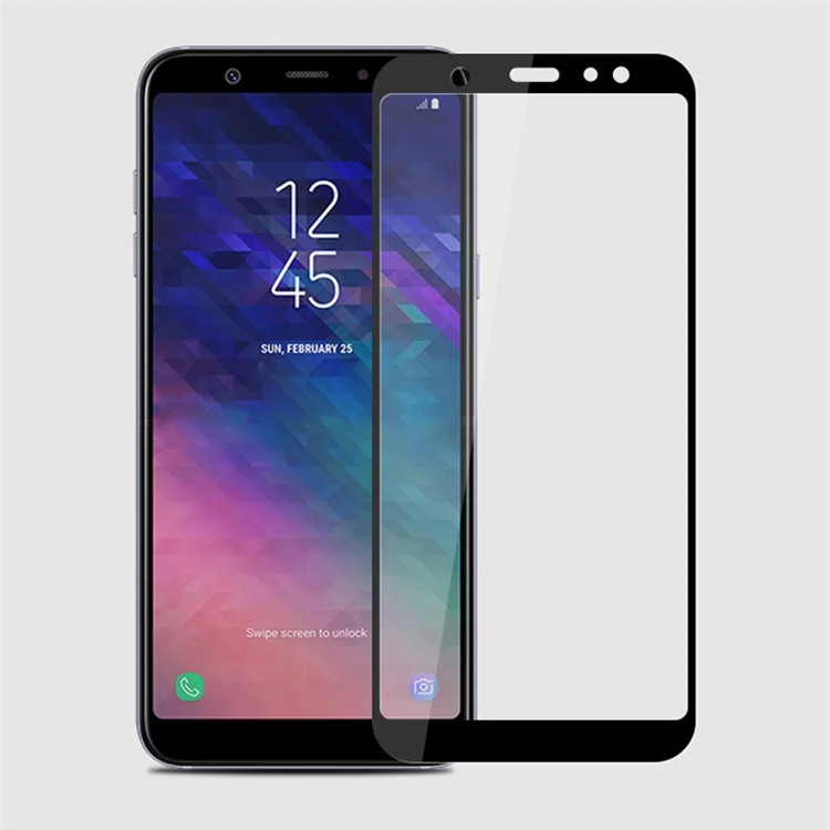 Negro - Protector De Pantalla De Cristal Templado De Tamaño Completo De MOFI 2.5D 9H Para Samsung Galaxy A6 (2018)