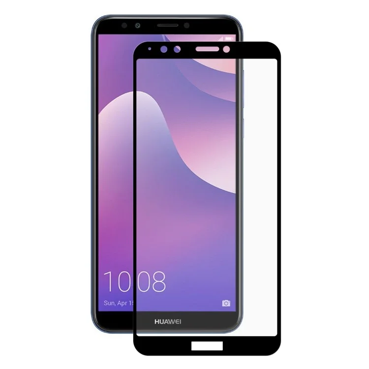 Black - HAT PRINCE 2.5D Curved 0.26mm 9H Tempered Glass Screen Protector for Huawei Y7 Prime (2018) / Honor 7C / Enjoy 8