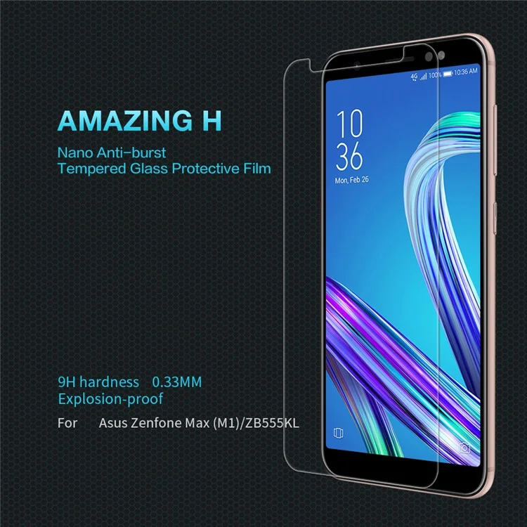 NILLKIN Amazing H Anti-burst Tempered Glass Screen Protector Shield Film for Asus Zenfone Max (M1) ZB555KL