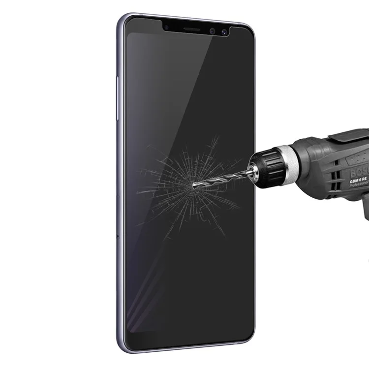 HAT PRINCE for Samsung Galaxy A8 (2018) 2.5D Anti-Peep 0.26mm 9H Arc Edge Tempered Glass Screen Protector
