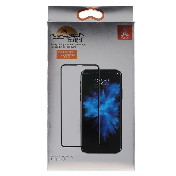 RURIHAI Solid Defense 0.26mm 2.5D Electroplated Edge Vacuum Coating Silk Print Full Tempered Glass Screen Protector Film for iPhone 8/7/6s/6 - White