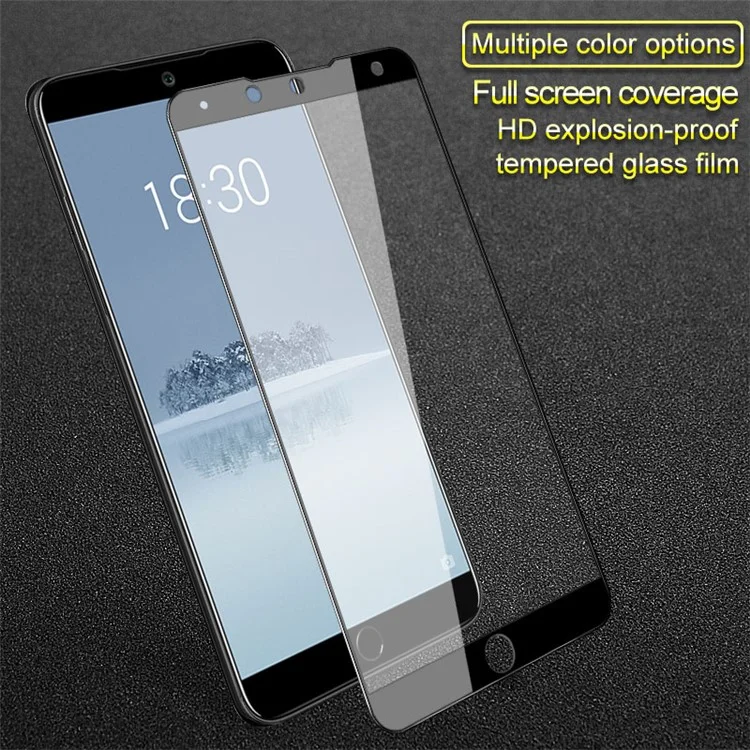 IMAK Full Coverage Anti-explosion Tempered Glass Screen Protector Film for Meizu 15 - Black