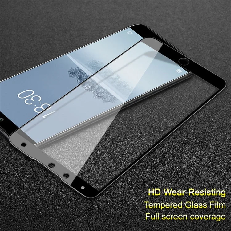 IMAK Full Coverage Anti-explosion Tempered Glass Screen Protector Film for Meizu 15 - Black