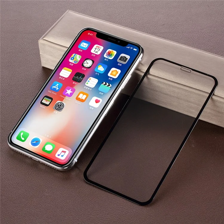 For iPhone (2019) 5.8" / XS / X 5.8-inch Silk Printing 6D Full Size Tempered Glass Screen Guard Film