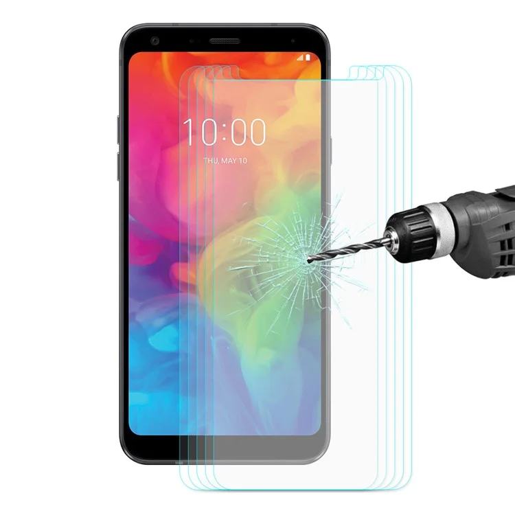 5PCS/Set HAT PRINCE 0.26mm 9H Tempered Glass Screen Protector Guard Film 2.5D Arc Edge for LG Q7