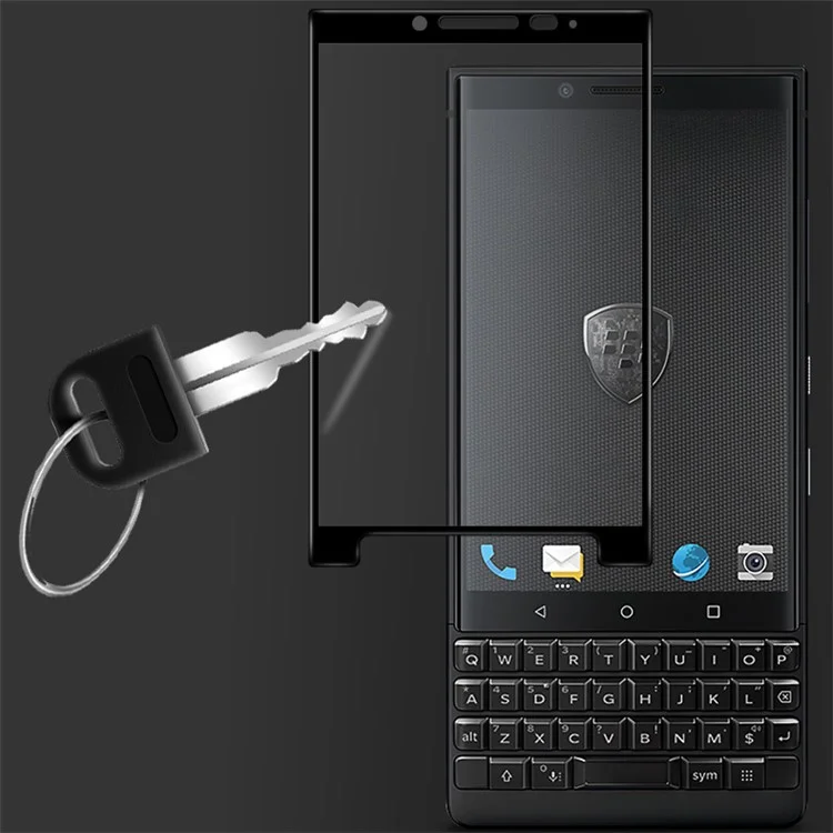 IMAK Full Size Tempered Glass Screen Protector for BlackBerry Key2 - Black