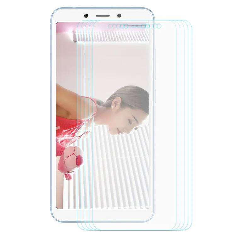 5Pcs/Set HAT PRINCE for Xiaomi Redmi 6/Redmi 6A 0.26mm 9H 2.5D Are Edge Tempered Glass Screen Guard Film