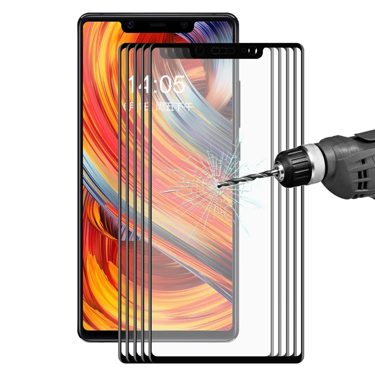 5Pcs/Set HAT PRINCE 0.2mm 3D Curved Carbon Fiber Tempered Glass Full Size Screen Protector for Xiaomi Mi 8 SE (5.88-inch) - Black