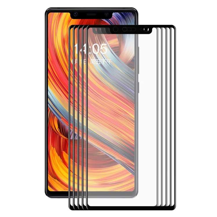 5Pcs/Set HAT PRINCE 0.2mm 3D Curved Carbon Fiber Tempered Glass Full Size Screen Protector for Xiaomi Mi 8 SE (5.88-inch) - Black