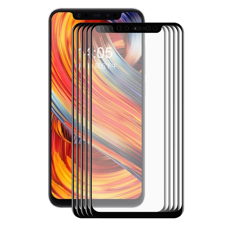 5Pcs/Set HAT PRINCE 0.2mm 3D Curved Carbon Fiber Tempered Glass Full Size Screen Protector for Xiaomi Mi 8 (6.21-inch)/Mi 8 Explorer Edition - Black