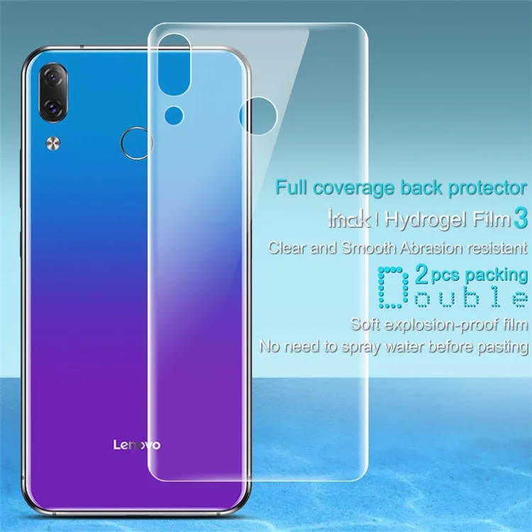 2Pcs/Set IMAK Soft Clearer Hydrogel Film III Full Coverage Back Protector Film for Lenovo Z5