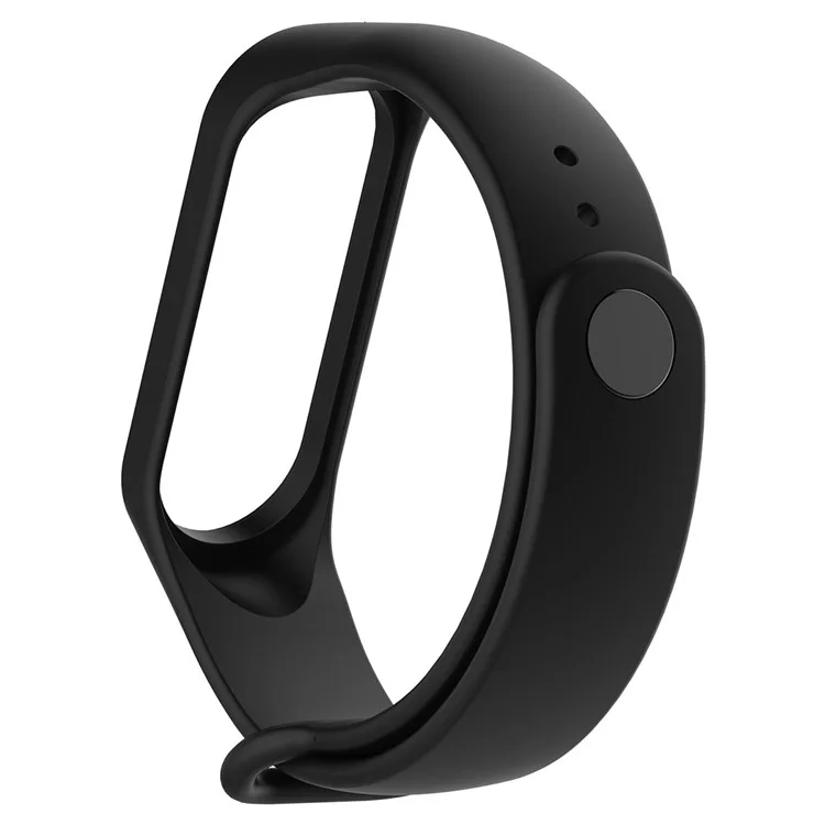 For Xiaomi Mi Smart Band 4 / Mi Band 3 Adjustable Soft Silicone Wrist Watch Strap + Full Covering TPU Screen Protector - Black