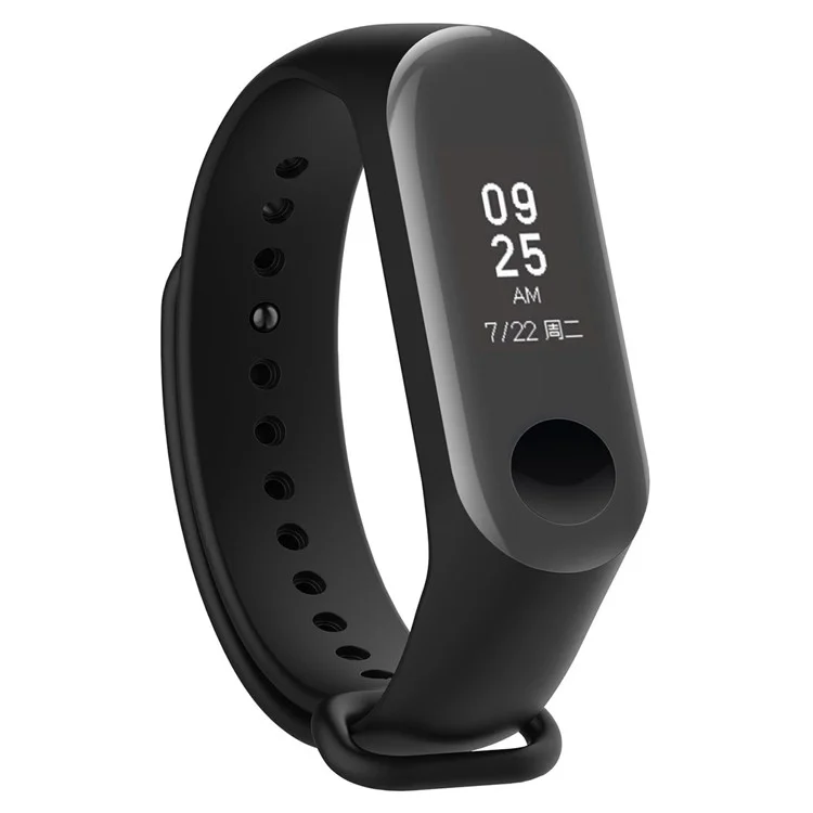 Für Xiaomi Mi Smart Band 4 / Mi Band 3 Einstellbare Weiche Silikon -armbanduhr + Vollbedeckung TPU -bildschirmschutzschutz - Schwarz