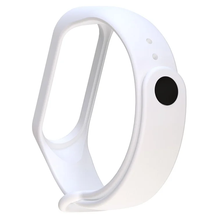 Pour Xiaomi Mi Smart Band 4 / Band mi 3 Bande de Montre en Silicone Souple Réglable + Protecteur D'écran TPU à Revêtement Complet - Blanche