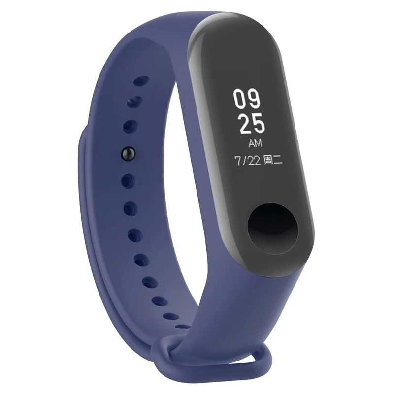 For Xiaomi Mi Smart Band 4 / Mi Band 3 Adjustable Soft Silicone Watch Strap Replacement + Full Covering TPU Screen Protector - Dark Blue