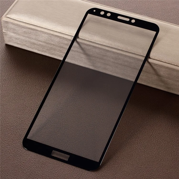 RURIHAI 0.26mm 3D Electroplated Edge Vacuum Coating Tempered Glass Full Size Screen Protector for Huawei Honor 7C/Enjoy 8/Y7 Prime (2018) - Black