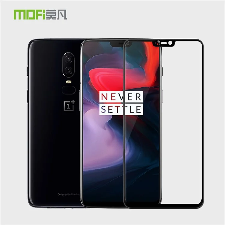 Protezione Dello Schermo In Vetro Temperato A Grandezza Naturale Curvo Di Mofi 3D Per OnePlus 6 - Nero