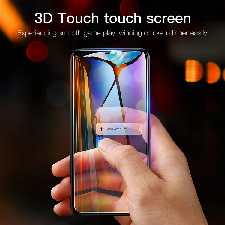 BASEUS 0.3MM 9H 7D Kong Kim Protection Edge Full Screen Tempered Glass Protector for iPhone X - Black