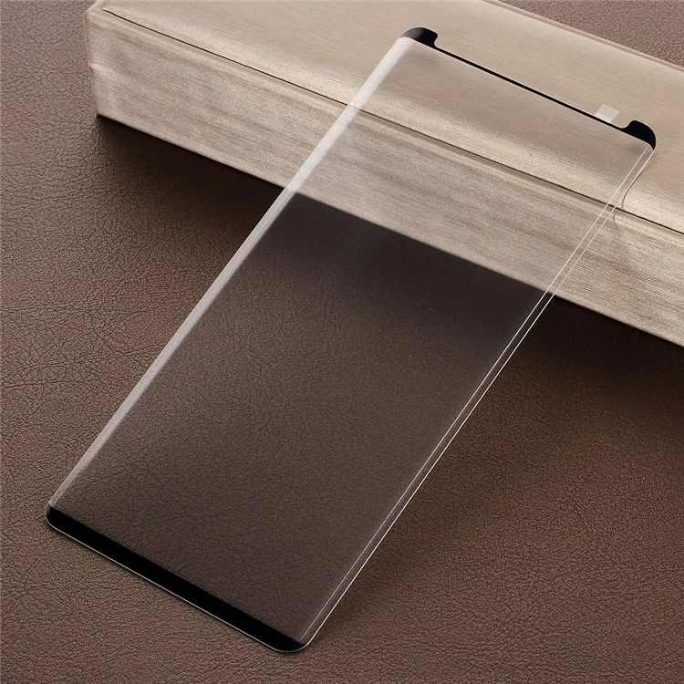 For Samsung Galaxy Note9 9H Arc Edges Silk Printing Tempered Glass Screen Protector Film (Opening on Top) - Black