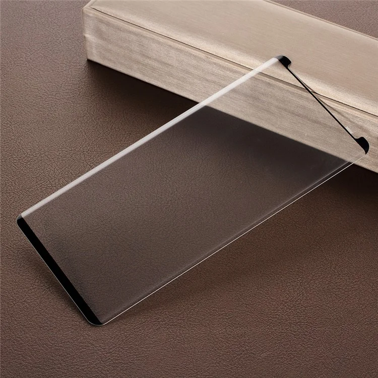 For Samsung Galaxy Note9 9H Arc Edges Silk Printing Tempered Glass Screen Protector Film (Opening on Top) - Black