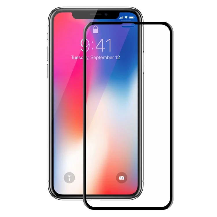 HAT PRINCE for iPhone (2019) 5.8" / XS / X 5.8 inch 0.2mm 6D Full Coverage Anti-blue-ray Tempered Glass Screen Protector Film Soft TPU Edge