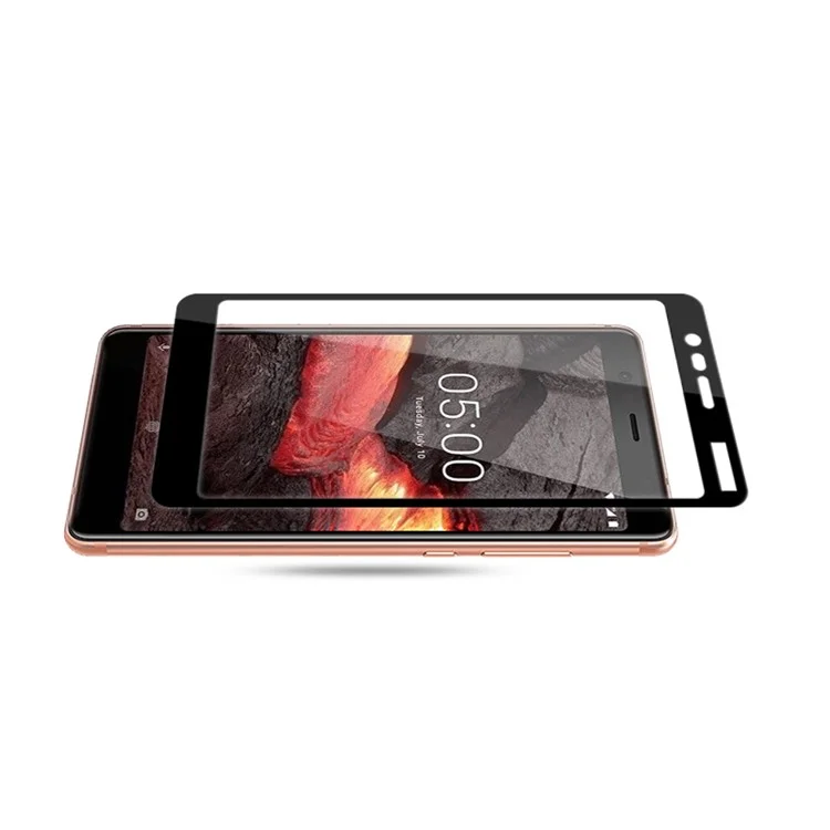 MOCOLO Silk Print Complete Coverage Tempered Glass Screen Protector for Nokia 5.1 - Black