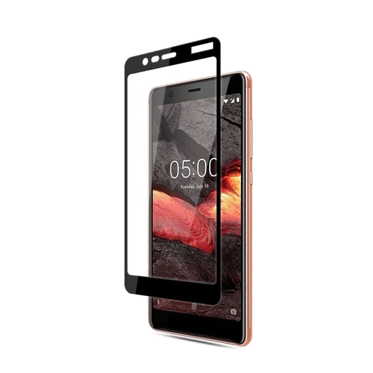 MOCOLO Silk Print Complete Coverage Tempered Glass Screen Protector for Nokia 5.1 - Black