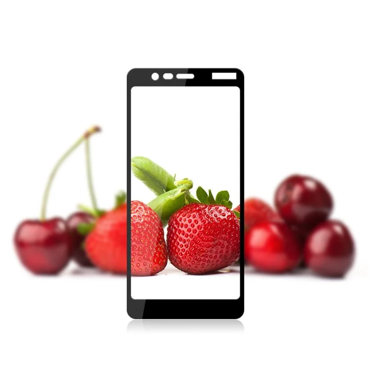 MOCOLO Silk Print Complete Coverage Tempered Glass Screen Protector for Nokia 5.1 - Black