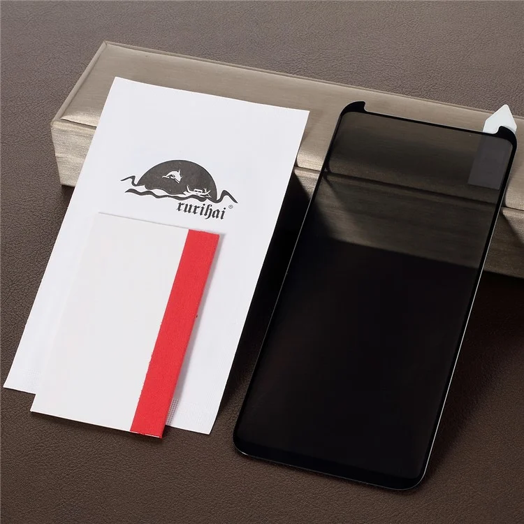 RURIHAI 0.3mm Anti-peep Full Glue Full Screen Tempered Glass Guard Film for Samsung Galaxy S8 Plus SM-G955 (Opening on Top)