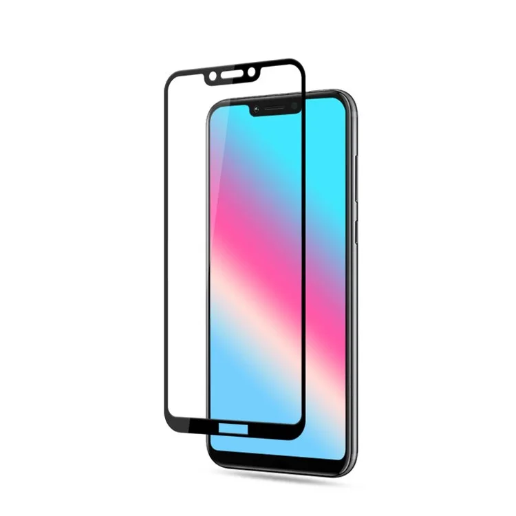 MOCOLO Silk Print Arc Edge Full Coverage Tempered Glass Screen Protector for Huawei Honor Play - Black