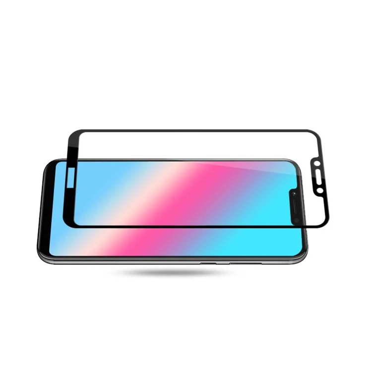 MOCOLO Silk Print Arc Edge Full Coverage Tempered Glass Screen Protector for Huawei Honor Play - Black