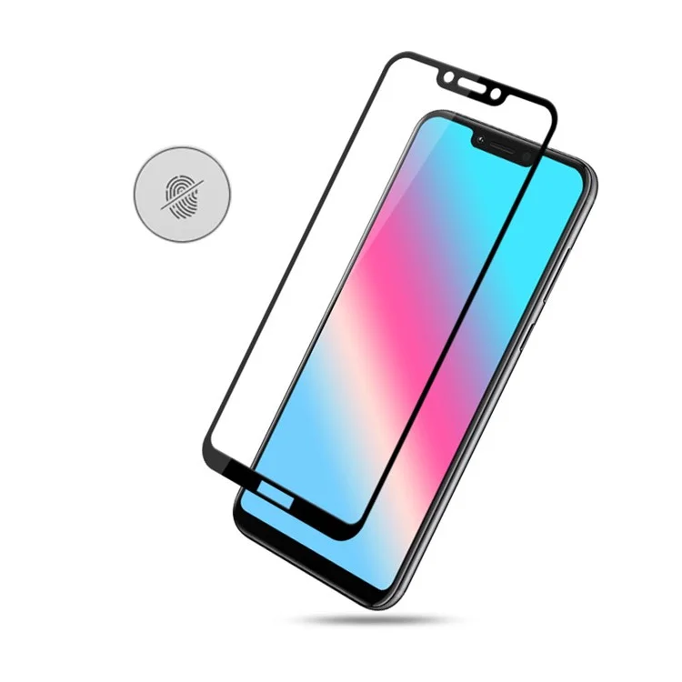 MOCOLO Silk Print Arc Edge Full Coverage Tempered Glass Screen Protector for Huawei Honor Play - Black