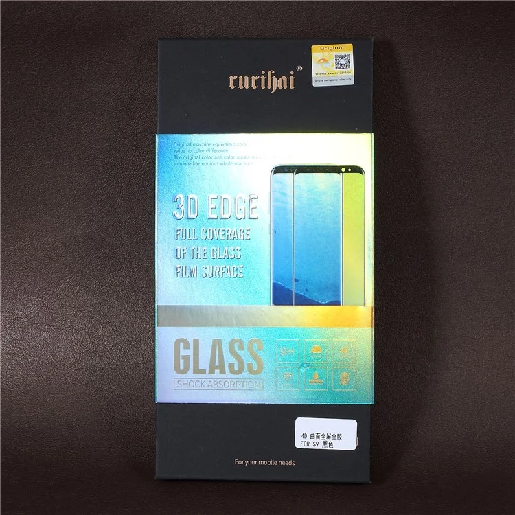 RURIHAI 0.2mm 4D Curved Full Tempered Glass Screen Protector for Samsung Galaxy S9 SM-G960 - Black