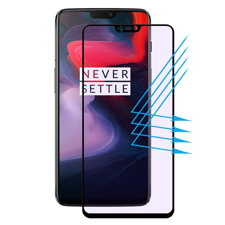 HAT PRINCE 0.2mm 9H 3D Curved Anti-blue-ray Carbon Fiber Tempered Glass Full Coverage Screen Protector for OnePlus 6