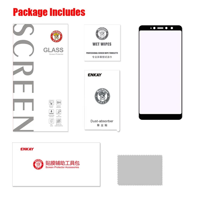 HAT PRINCE 0.2mm 9H 3D Curved Carbon Fiber Full Covering Tempered Glass Screen Guard Film Anti-blue-ray for Xiaomi Redmi S2 / Y2 - Black