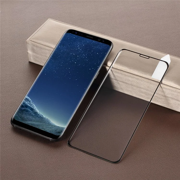 RURIHAI 0.2mm 4D Curved Full Tempered Glass Screen Protector for Samsung Galaxy S8 SM-G950 - Black