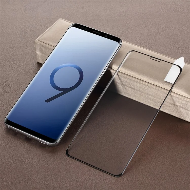 RURIHAI 0.2mm 4D Curved Full Tempered Glass Screen Protector Guard Film for Samsung Galaxy S9+ SM-G965 - Black