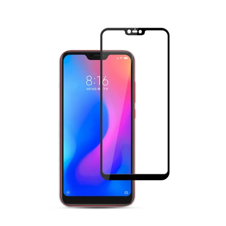 MOCOLO Silk Print Complete Coverage Tempered Glass Screen Protector for Xiaomi Redmi Note 6 - Black